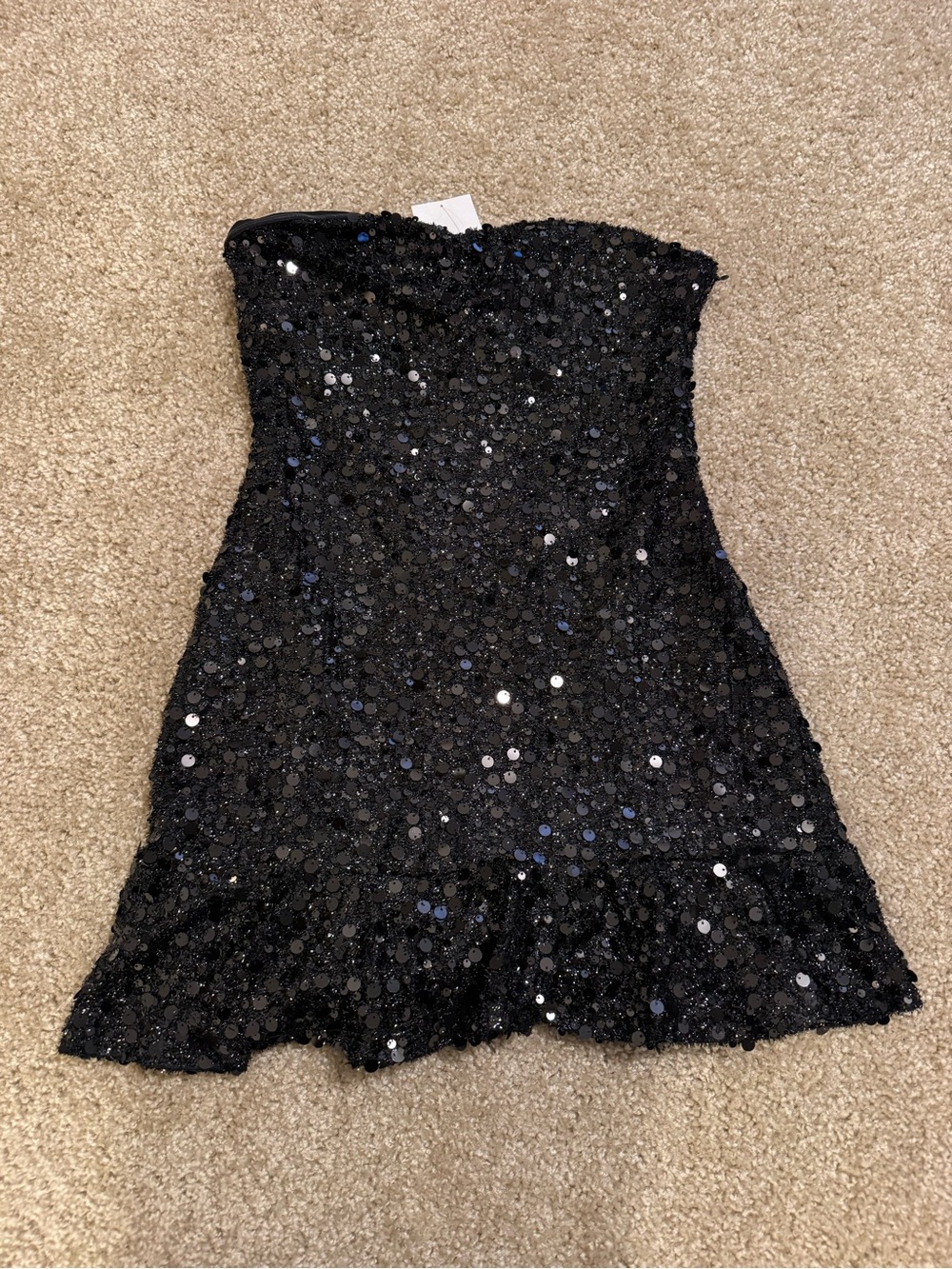 Forever 21 Black Sequin Strapless Mini Dress